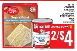 Food Basics BETTY CROCKER CAKE MIX 375 - 404 G CARNATION EVAPORATED MILK offer