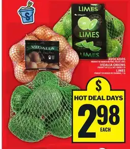 Food Basics AVOCADOS OR VIDALIA ONIONS OR LIMES offer
