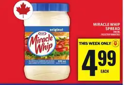 Food Basics KRAFT MIRACLE WHIP SPREAD offer