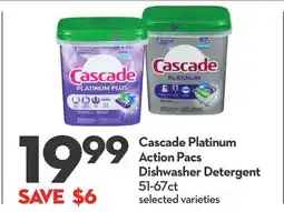 Longo's Cascade Platinum Action Pacs Dishwasher Detergent offer