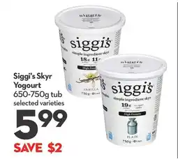 Longo's Siggi's Skyr Yogourt offer