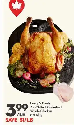 Longo's Longo's Fresh Air-Chilled, Grain-Fed, Whole Chicken offer