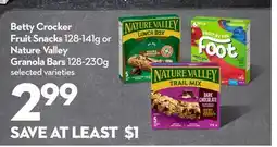 Longo's Betty Crocker Fruit Snacks 128-141g or Nature Valley Granola Bars 128-230g offer