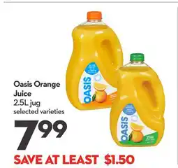 Longo's Oasis Orange Juice offer