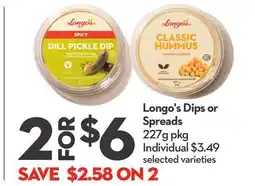 Longo's Longo's Dips or Spreads offer