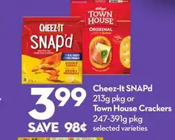Longo's Cheez-It SNAPd 213g pkg or Town House Crackers 247-391g pkg offer