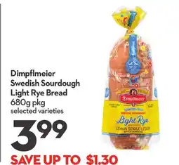 Longo's Dimpflmeier Swedish Sourdough Light Rye Bread offer