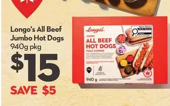 Longo's Longo's All Beef Jumbo Hot Dogs offer