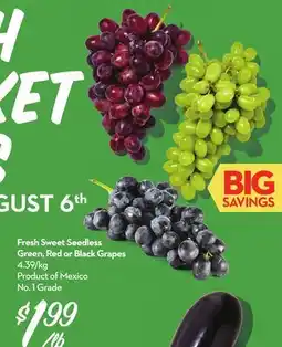 Longo's Fresh Sweet Seedless Green, Red or Black Grapes offer