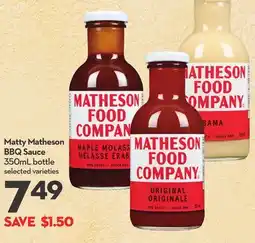 Longo's Matty Matheson BBQ Sauce offer