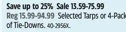 Canadian Tire DEWALT Selected Tarps or 4-Pack of Tie-Downs offer