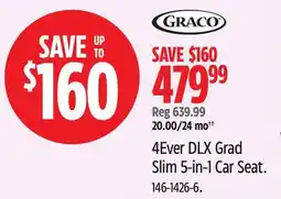 Canadian Tire Graco 4Ever DLX Grad Slim 5-in-1 Car Seat offer