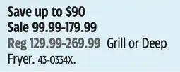 Canadian Tire T-Fal Grill or Deep Fryer offer