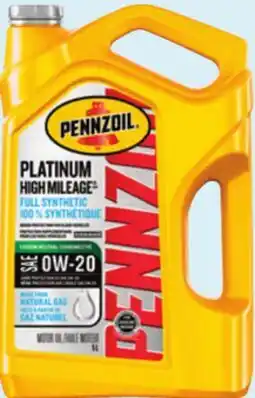 Canadian Tire PENNZOIL Platinum High Mileage Synthetic Motor Oil. 3grades available. 5L offer