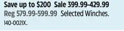 Canadian Tire Selected Winches offer