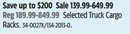 Canadian Tire Cargomaster Selected Truck Cargo Racks offer