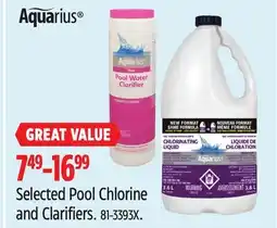 Canadian Tire Aquarius Selected Pool Chlorine and Clarifiers offer