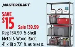 Canadian Tire Mastercraft 5-Shelf Steel Metal & Wood Storage Rack offer