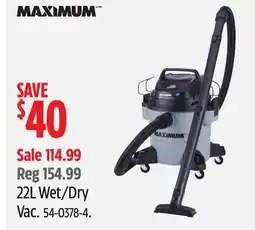 Canadian Tire 22L Wet/Dry Vac offer