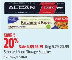 Canadian Tire ALCAN Selected Food Storage Supplies offer