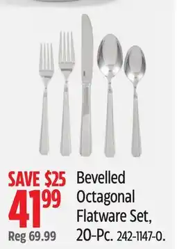 Canadian Tire Canvas Bevelled Octagonal Flatware Set offer