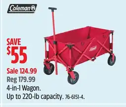 Canadian Tire Coleman 4-in-1 Wagon. Up to 220-lb capacity offer