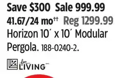 Canadian Tire Horizon 10´ x 10´ Modular Pergola offer