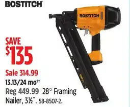 Canadian Tire 28° Framing Nailer, 31⁄2˝ offer