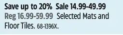 Canadian Tire For Living Selected Mats and Floor Tiles offer