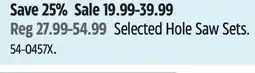 Canadian Tire Mastercraft Selected Hole Saw Sets offer