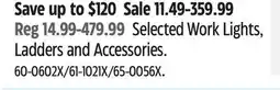 Canadian Tire Mastercraft Selected Work Lights, Ladders and Accessories offer
