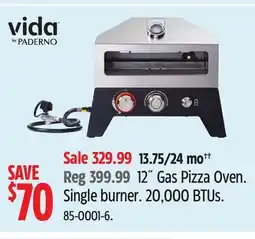 Canadian Tire Vida By PADERNO 12˝ Gas Pizza Oven. Single burner. 20,000 BTUs offer