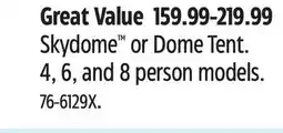 Canadian Tire Coleman Skydome or Dome Tent offer