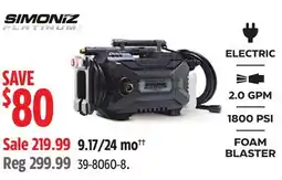 Canadian Tire Simoniz 1800 PSI 2.0 GPM Pressure Washer with Foam Blaster offer