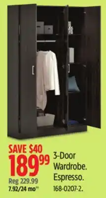 Canadian Tire Sauder 3-Door Wardrobe offer
