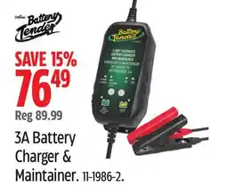Canadian Tire Battery Tender 3A Battery Charger & Maintainer offer
