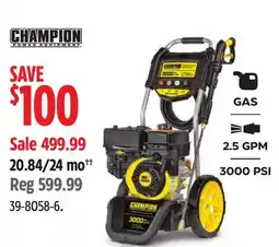 Canadian Tire Champion 3000 PSI 2.5 GPM Pressure Washer offer