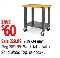 Canadian Tire Work Table with Solid Wood Top offer