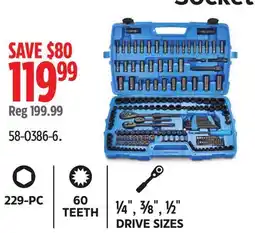 Canadian Tire Mastercraft 229-PC 60 TEETH¼ , ⅜ , ½ DRIVE SIZES offer