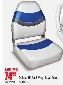 Canadian Tire Deluxe Hi-Back Vinyl Boat Seat offer