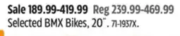 Canadian Tire Redline Selected BMX Bikes, 20˝ offer