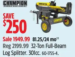 Canadian Tire Champion 32-Ton Full-Beam Log Splitter offer