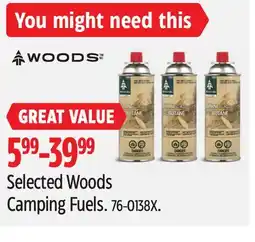 Canadian Tire Selected Woods Camping Fuels offer