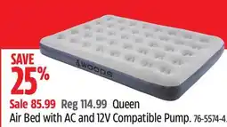 Canadian Tire Woods Queen Air Bed with AC and 12V Compatible Pump offer