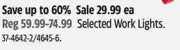 Canadian Tire Motomaster Selected Work Lights offer