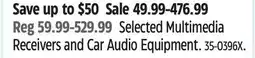 Canadian Tire Pioneer Selected Multimedia Receivers and Car Audio Equipment offer