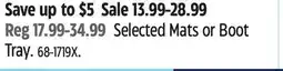 Canadian Tire For Living Selected Mats or Boot Tray offer