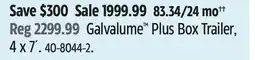 Canadian Tire Stirling Galvalume Plus Box Trailer, 4x7´ offer