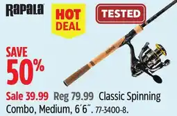 Canadian Tire Rapala Classic Spinning Combo, Medium, 6´6˝ offer