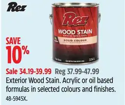 Canadian Tire REZ Exterior Wood Stain offer